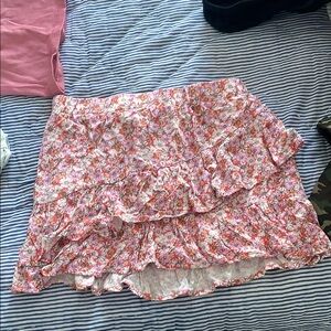 Floral Ruffle Mini Skirt